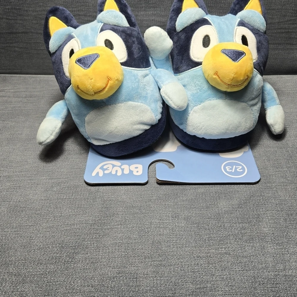 Bluey Kids Plush Slippers - Blue and Yellow - Picture 1 of 2